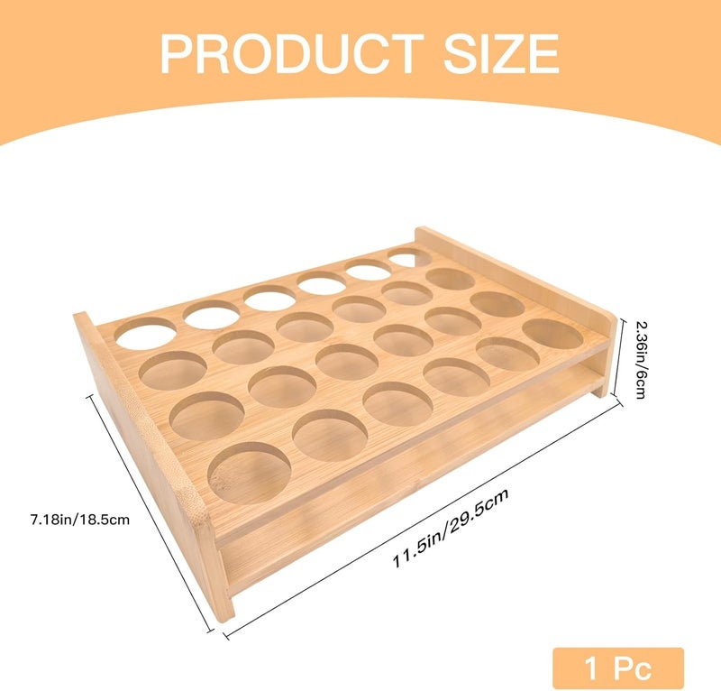 GeryVtee 24 Shot Glass Holder Wine Glass Cup Serving Tray Cups Organizer Shot Display for Bar Accessories for Party, Bar, Club Hole: 1.53 Inch - Image 2
